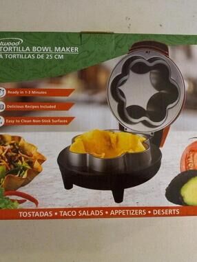 BRENTWOOD® TS-257R 10-In. Electric Tortilla Taco Bowl Maker, Red
